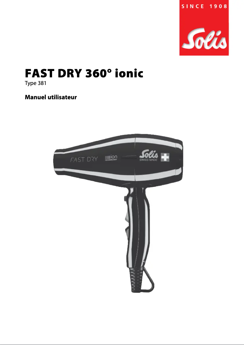 Image de la première page du manuel de l'appareil Fast Dry 360° Ionic 381
