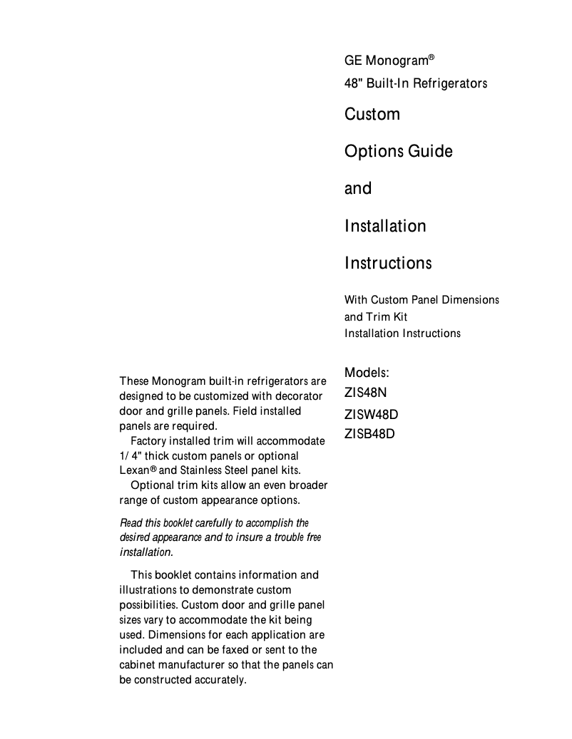 Página 1 del manual Manual de usuario GE ZKHT1