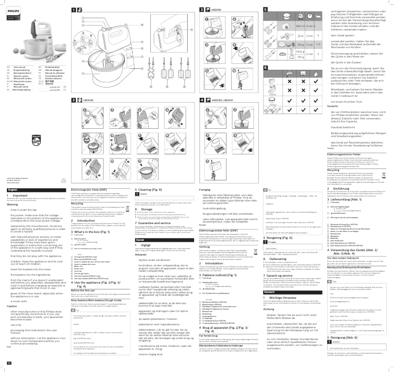 Page n°1 - Manuel utilisateur Philips Viva Collection HR3745