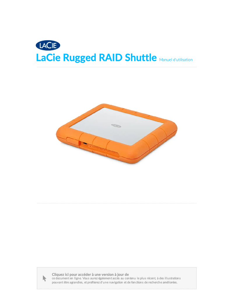 Page n°1 - Manuel utilisateur LaCie Rugged RAID Shuttle