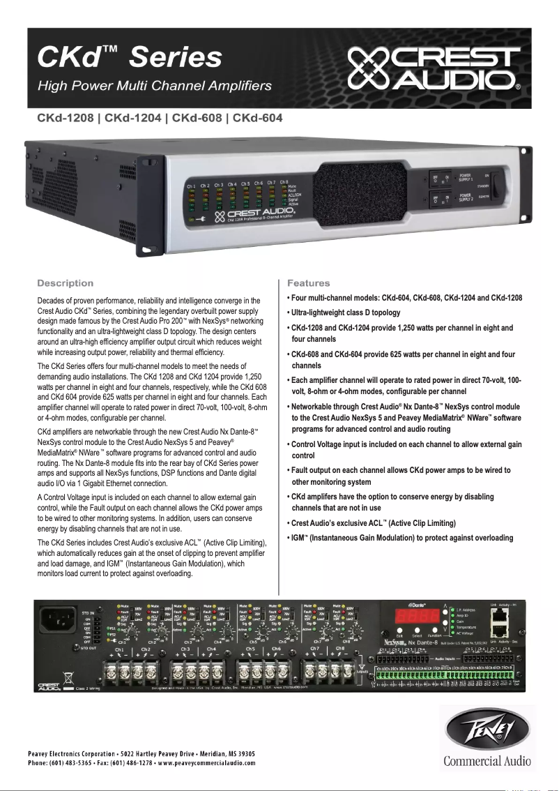Page n°1 - Fiche technique Crest Audio CKd 1208