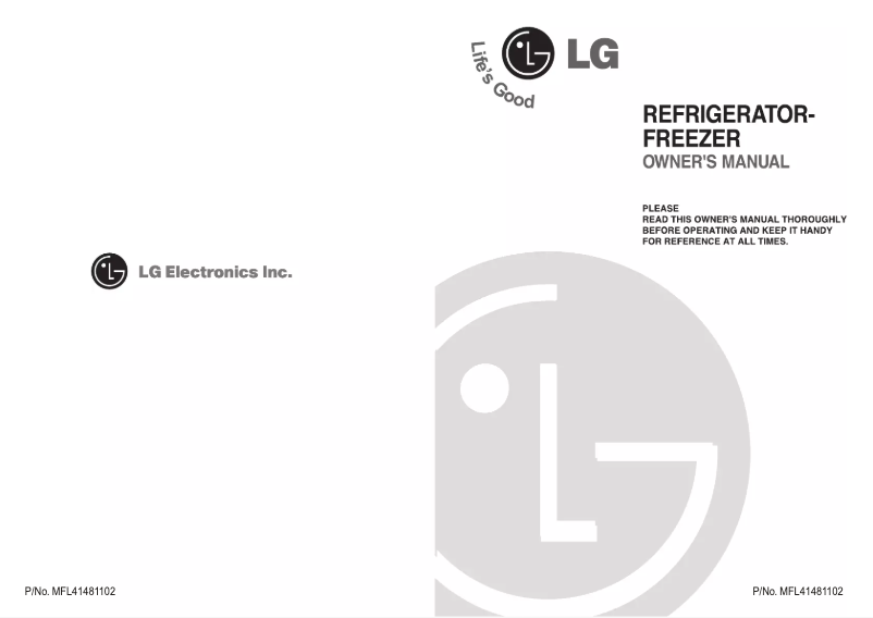 Page 1 de la notice Manuel utilisateur LG GN-U212SVK