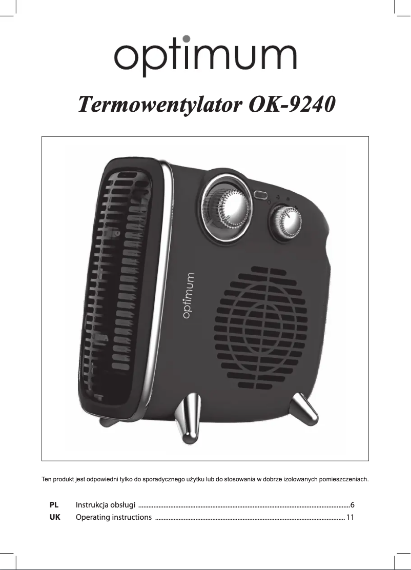 Page 1 de la notice Manuel utilisateur Optimum OK-9240