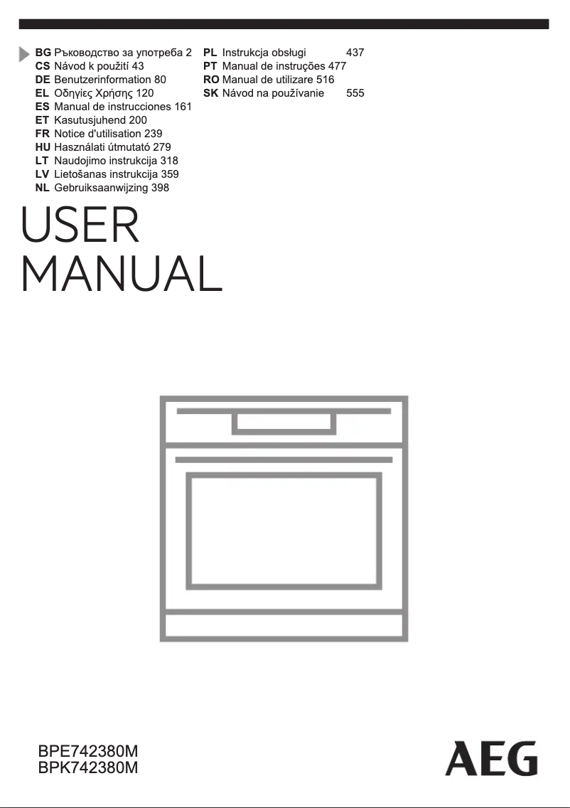 Página 1 del manual Manual de usuario AEG BPE742380M