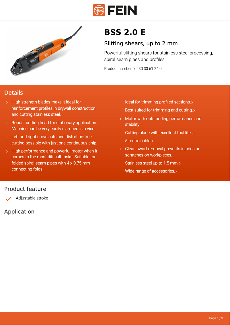 Image de la première page du manuel de l'appareil BSS 2.0 E