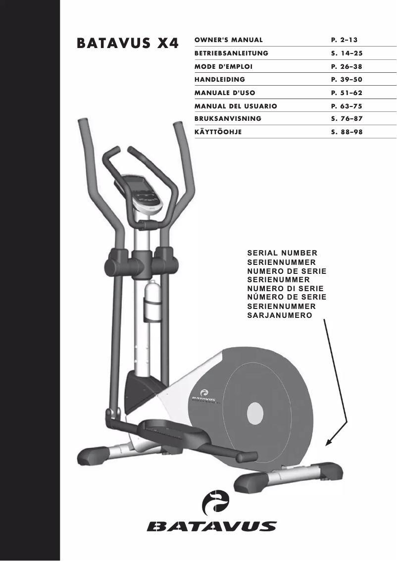 Page 1 de la notice Manuel utilisateur Batavus X4