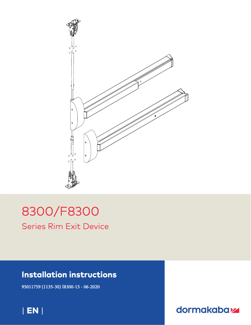 Page 1 de la notice Manuel utilisateur Dormakaba 8300