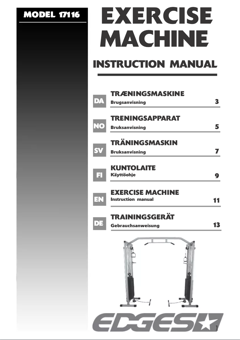 Page 1 de la notice Manuel utilisateur Edges 17116