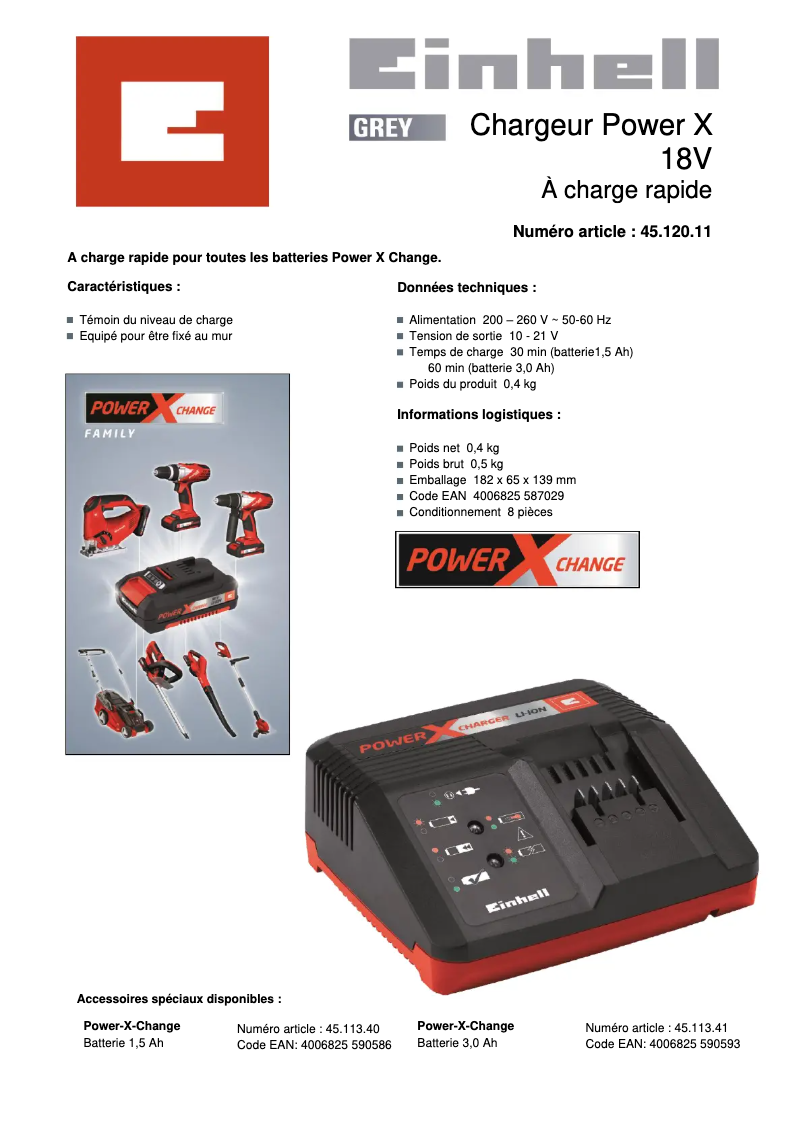 Image de la première page du manuel de l'appareil Power X-Charger 3A