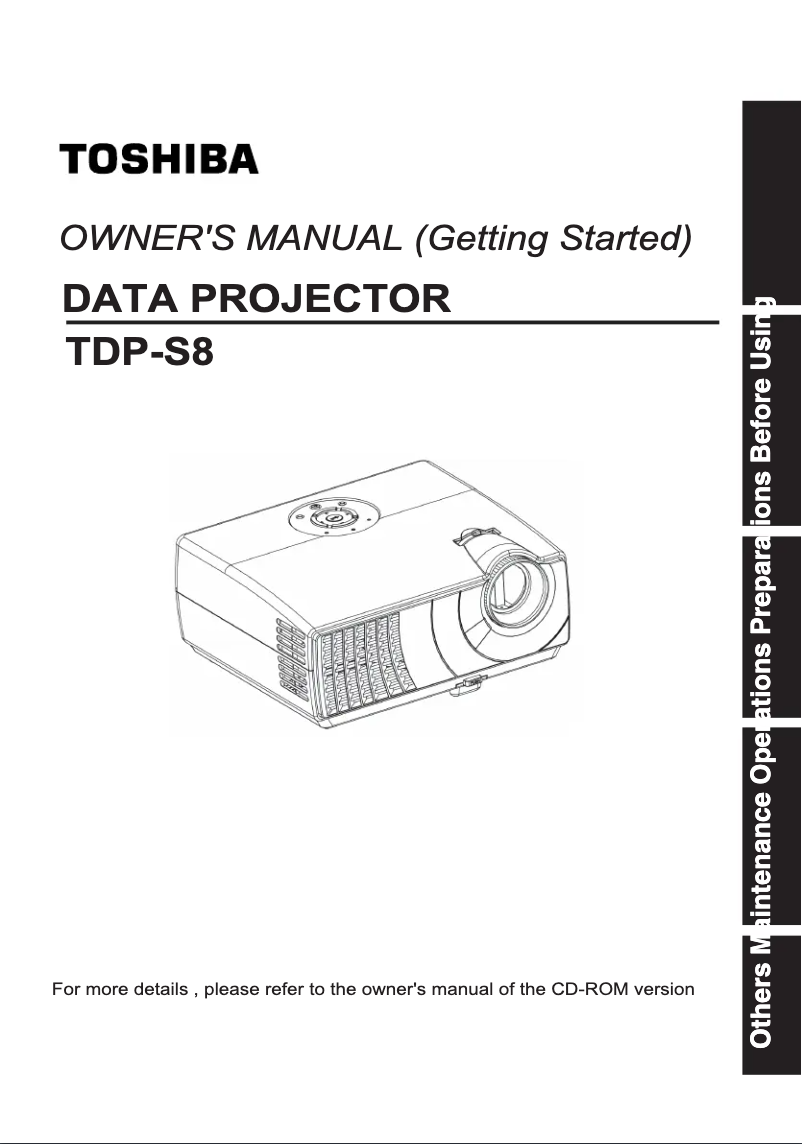 Página 1 del manual Manual de usuario Toshiba TDP-S8
