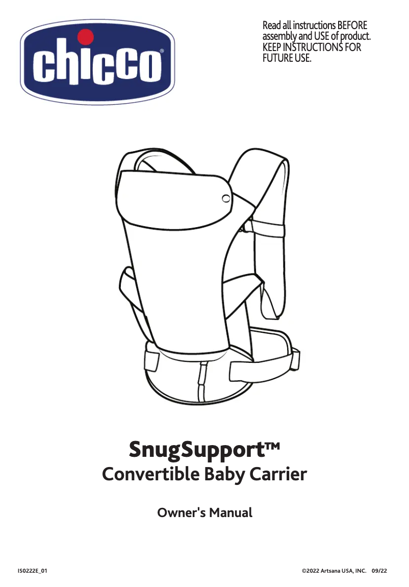 Image de la première page du manuel de l'appareil SnugSupport