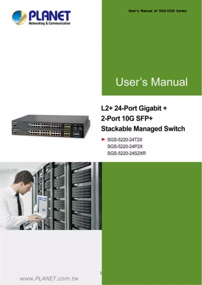 Page 1 of the manual User Manual Planet SGS-5220-24S2XR