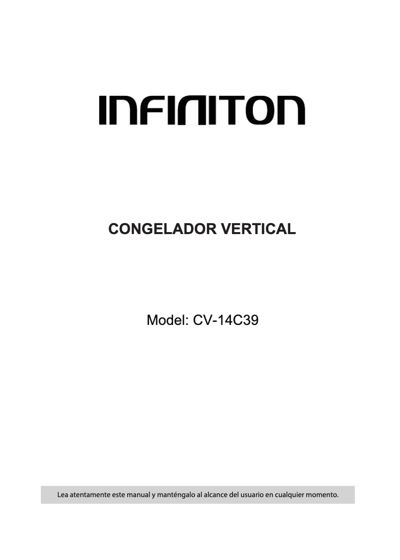 Page n°1 - Manuel utilisateur Infiniton CV-14C39