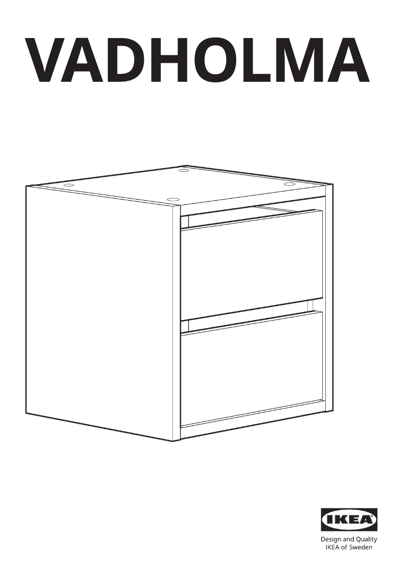 Page 1 de la notice Manuel utilisateur Ikea VADHOLMA 503.743.32