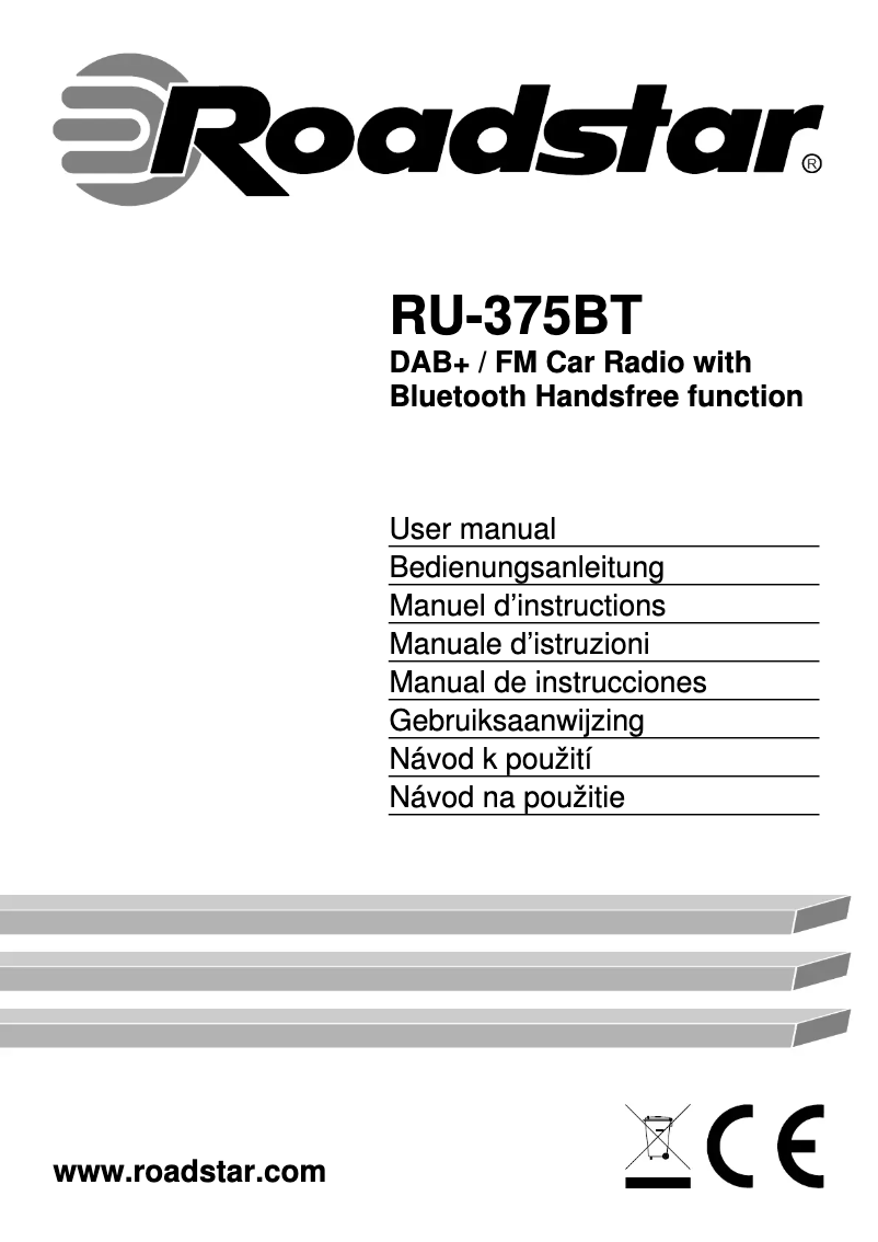 Page n°1 - Mode d'emploi Roadstar RU-375BT