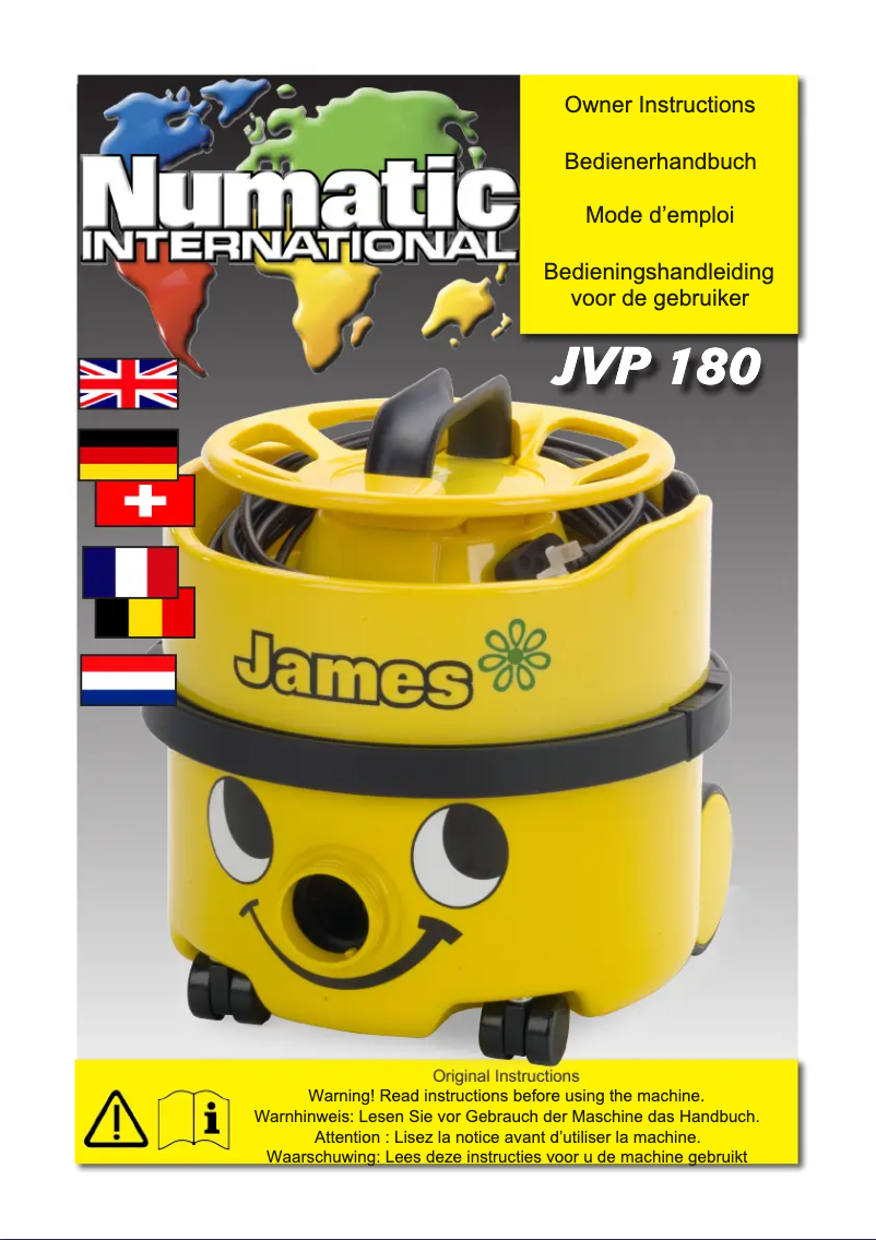 Page 1 de la notice Manuel utilisateur Numatic James JVH-187