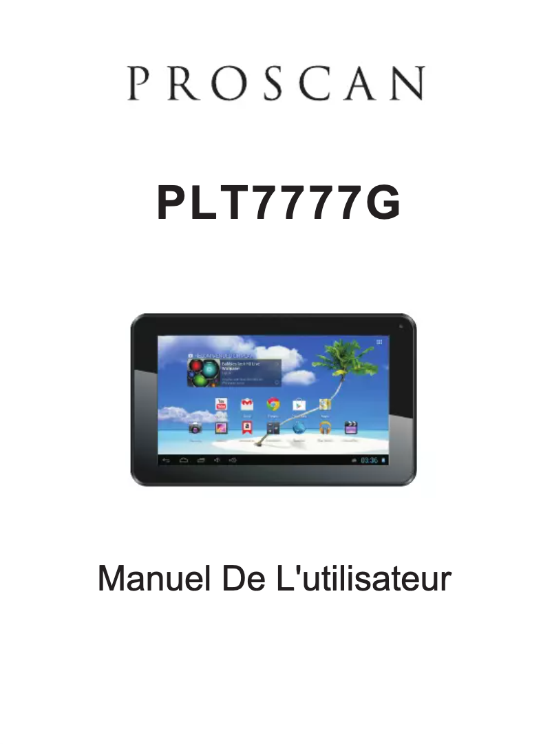 Image de la première page du manuel de l'appareil PLT7777-G