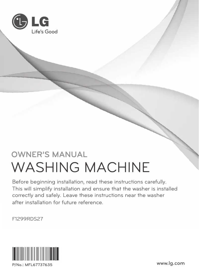 Page 1 de la notice Manuel utilisateur LG F1299RDS27