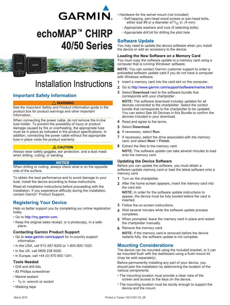 Page n°1 - Manuel utilisateur Garmin EchoMAP CHIRP 42