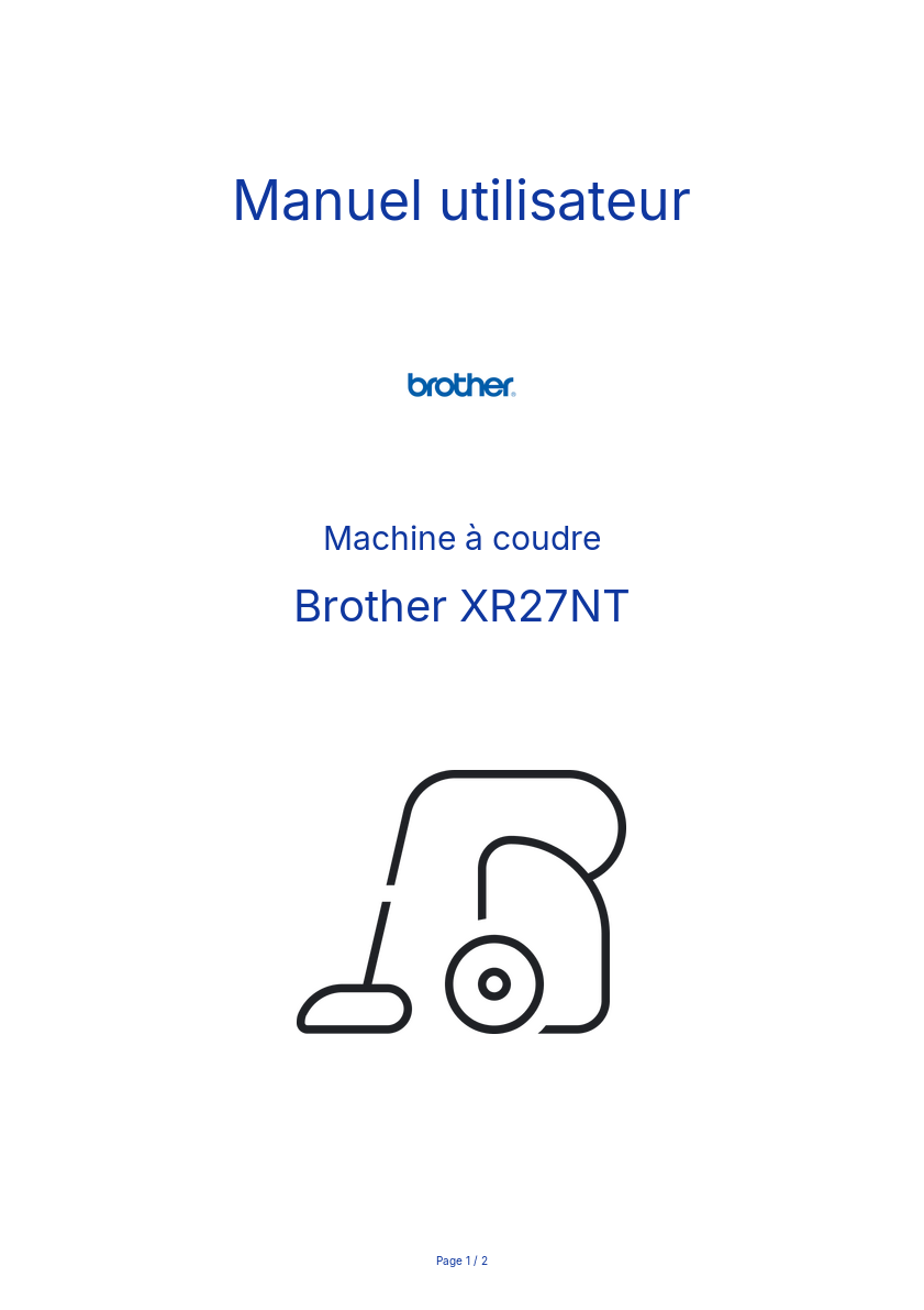 Image de la première page du manuel de l'appareil XR27NT