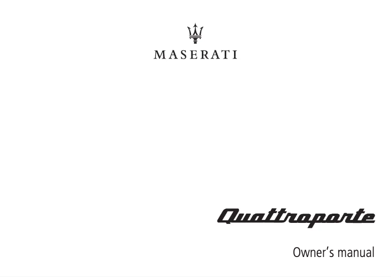 Page n°1 - Manuel utilisateur Maserati Quattroporte (2020)