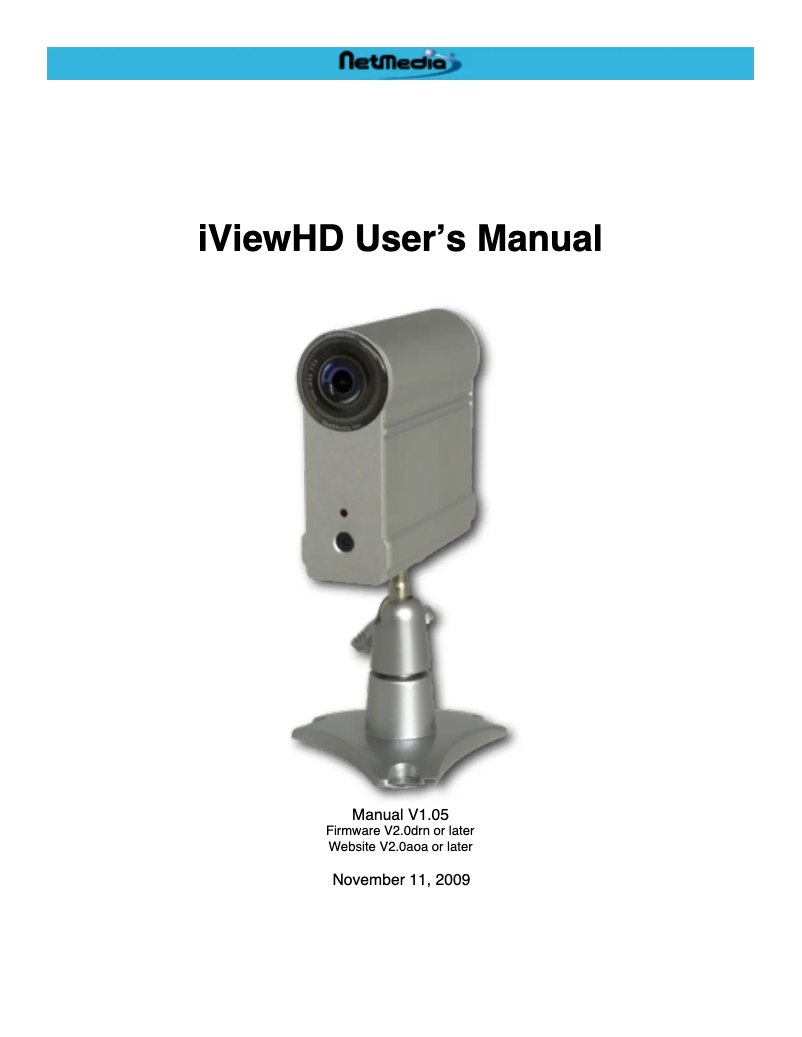 Page n°1 - Manuel utilisateur NetMedia iViewHD