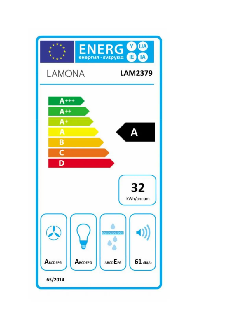 Page n°1 - Label énergétique Lamona LAM2379