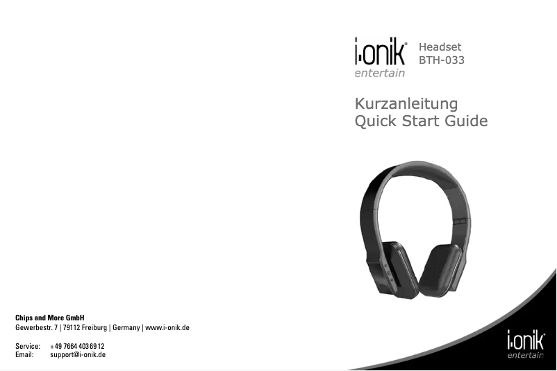 Page 1 de la notice Manuel utilisateur CnMemory i.onik BTH-033