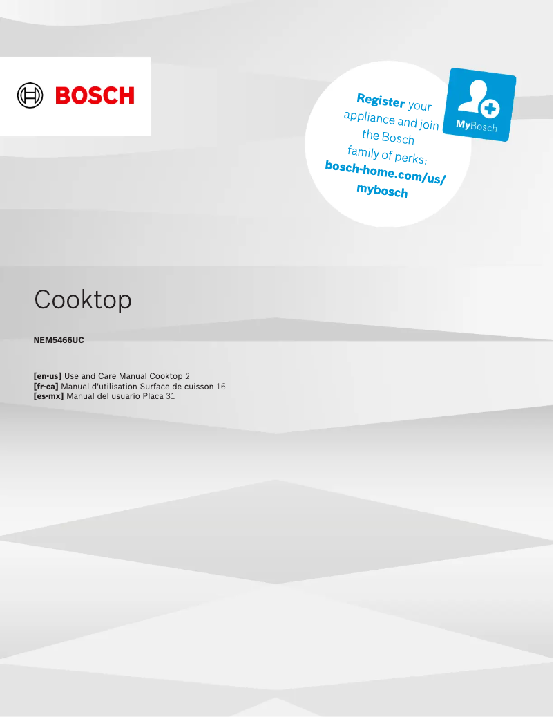 Page 1 de la notice Fiche technique Bosch NEM5466UC