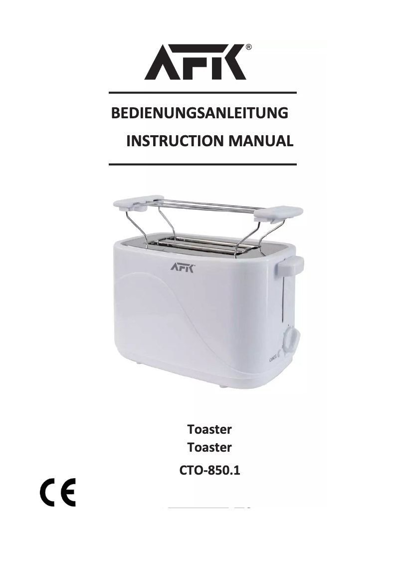 Page n°1 - Manuel utilisateur AFK CTO-850.1