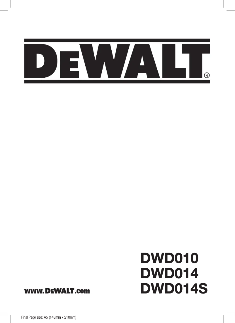 Page n°1 - Manuel utilisateur DeWalt DWD014S