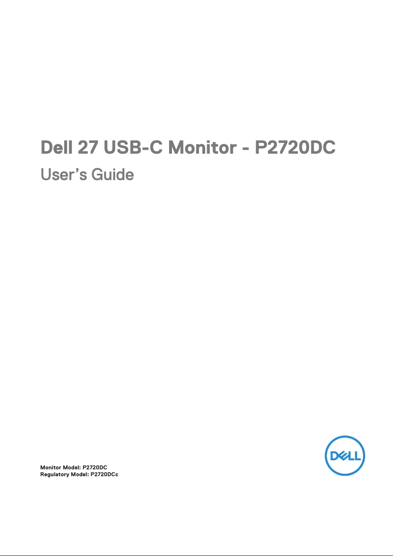 Page 1 de la notice Manuel utilisateur Dell Professional P2720DC