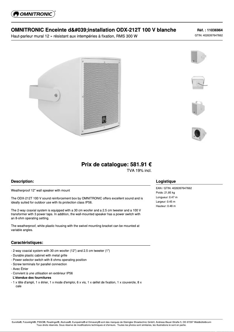 Image de la première page du manuel de l'appareil ODX-212T