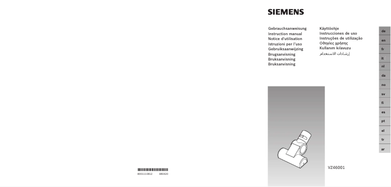 Image de la première page du manuel de l'appareil VZ46001