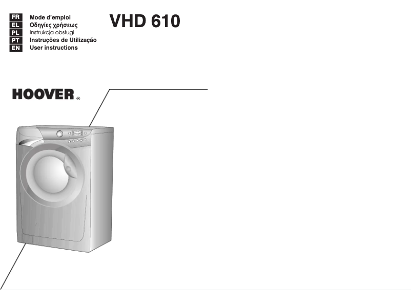 Page n°1 - Manuel utilisateur Hoover VHD 610Z-30