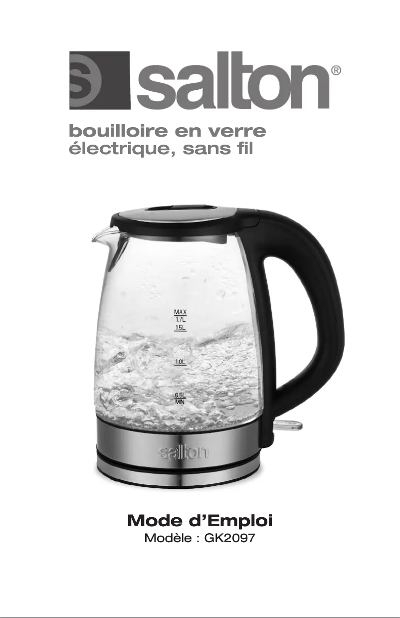 Page 1 de la notice Manuel utilisateur Salton GK2097