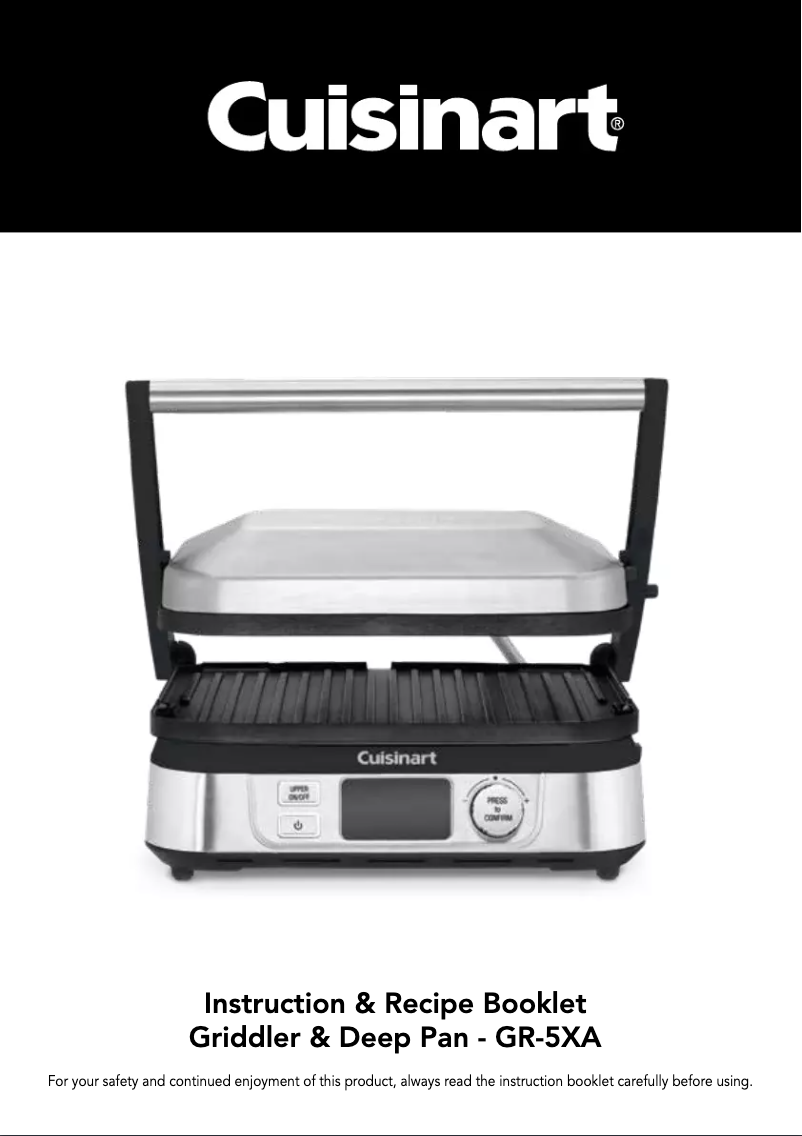 Imagen de la primera página del manual del dispositivo Griddler & Deep Pan GR5-XA