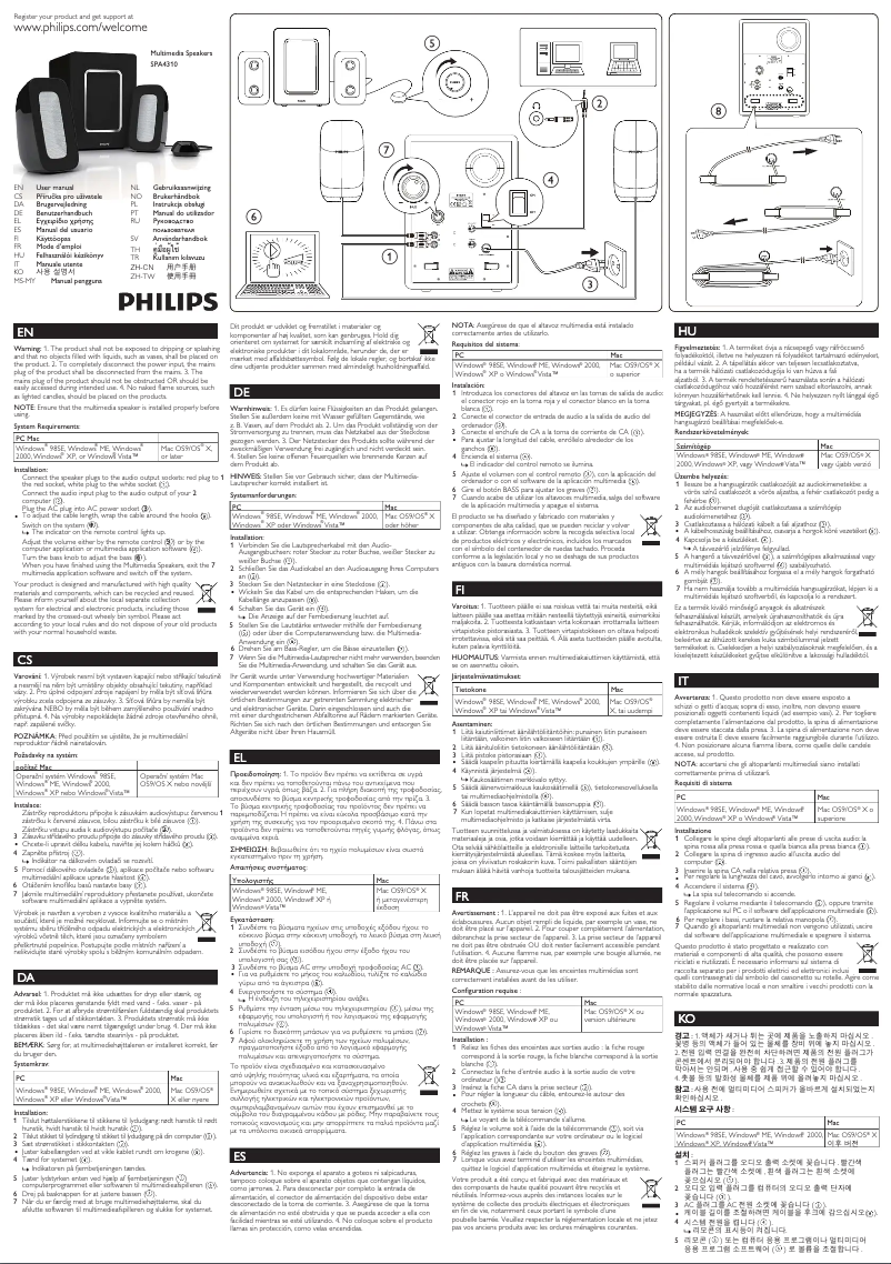 Page n°1 - Mode d'emploi Philips SPA4310