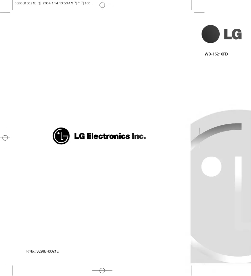 Page n°1 - Manuel utilisateur LG WD-16210FD