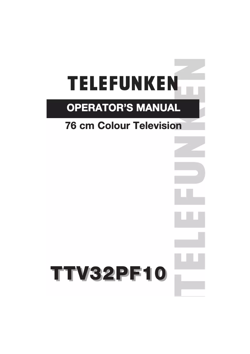 Image de la première page du manuel de l'appareil TTV-32PF10