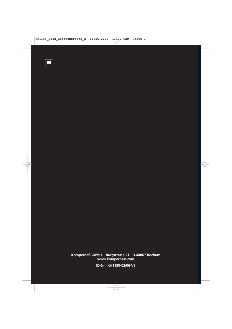 Page 1 de la notice Manuel utilisateur Bifinett KH 1190