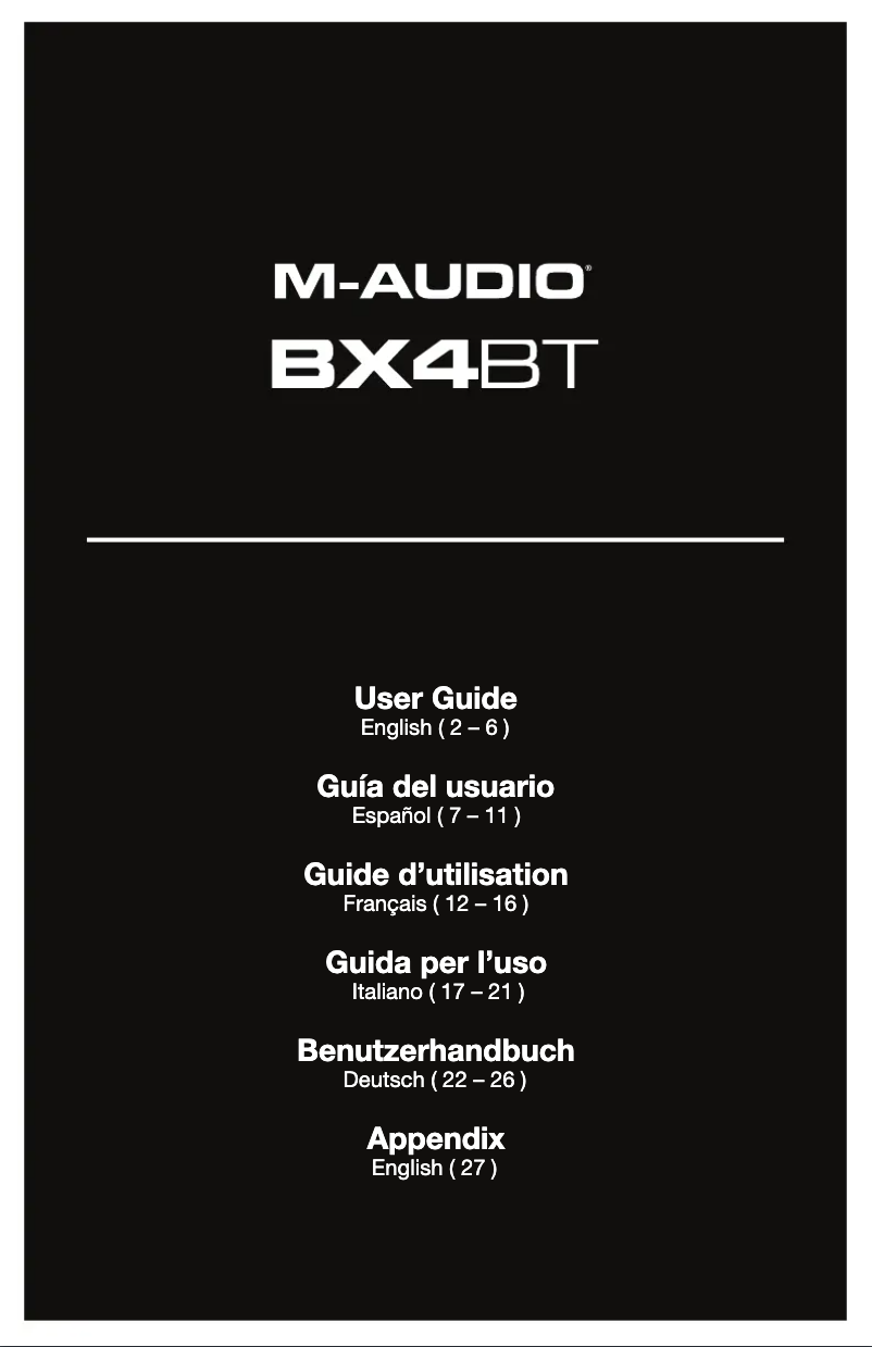 Page n°1 - Manuel utilisateur M-Audio BX4 BT