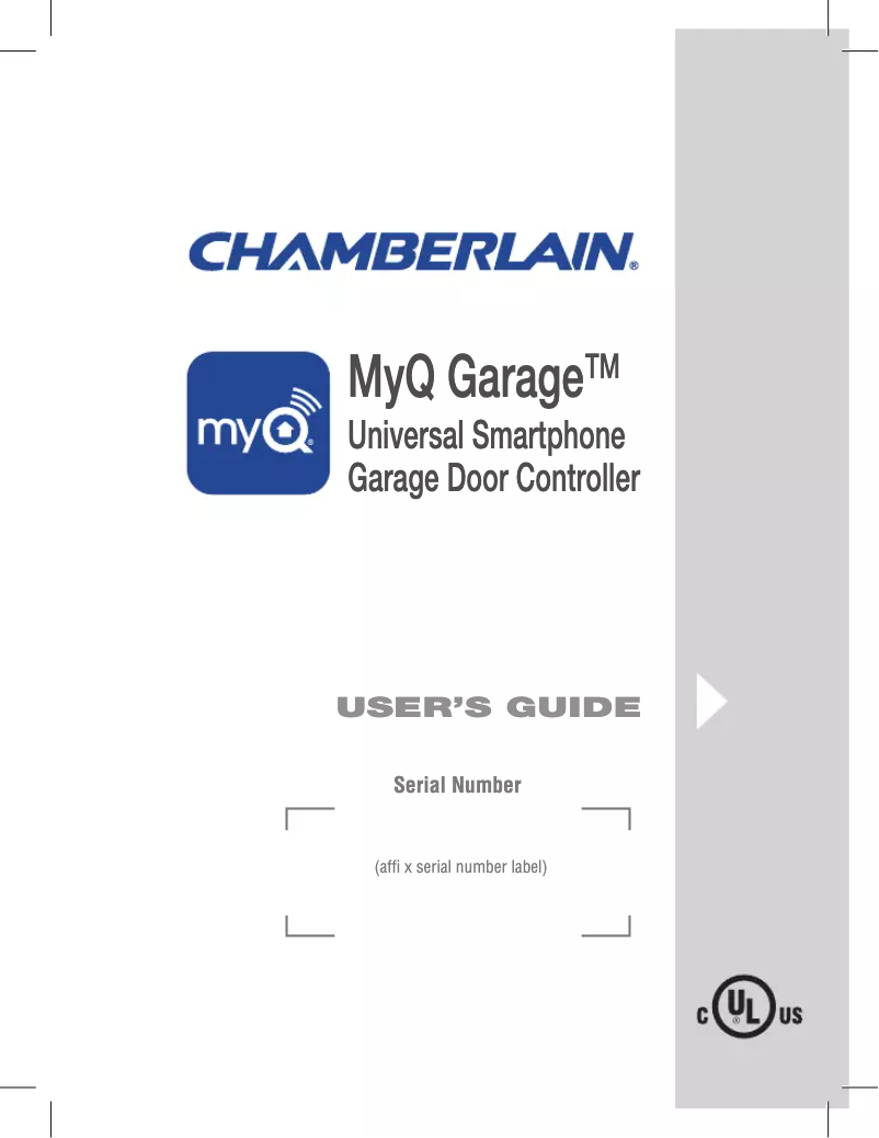 Page n°1 - Manuel utilisateur Chamberlain MYQ-G0201