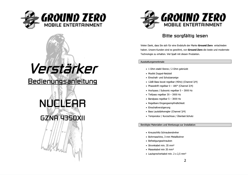 Page 1 de la notice Manuel utilisateur Ground Zero GZNA 4350XII