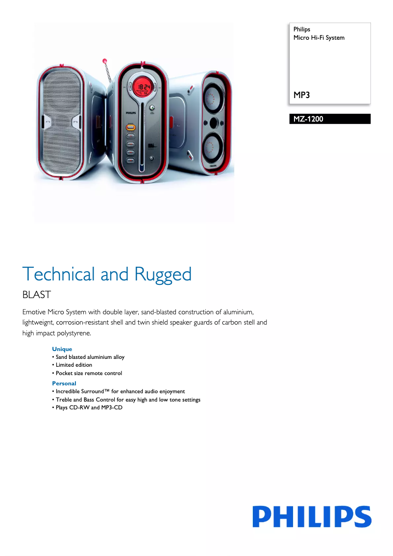 Page n°1 - Brochure Philips MZ1200