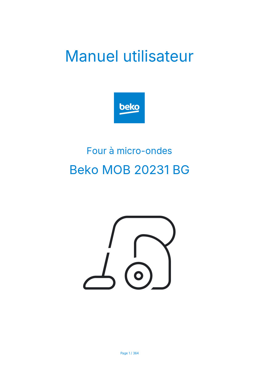 Image de la première page du manuel de l'appareil MOB 20231 BG
