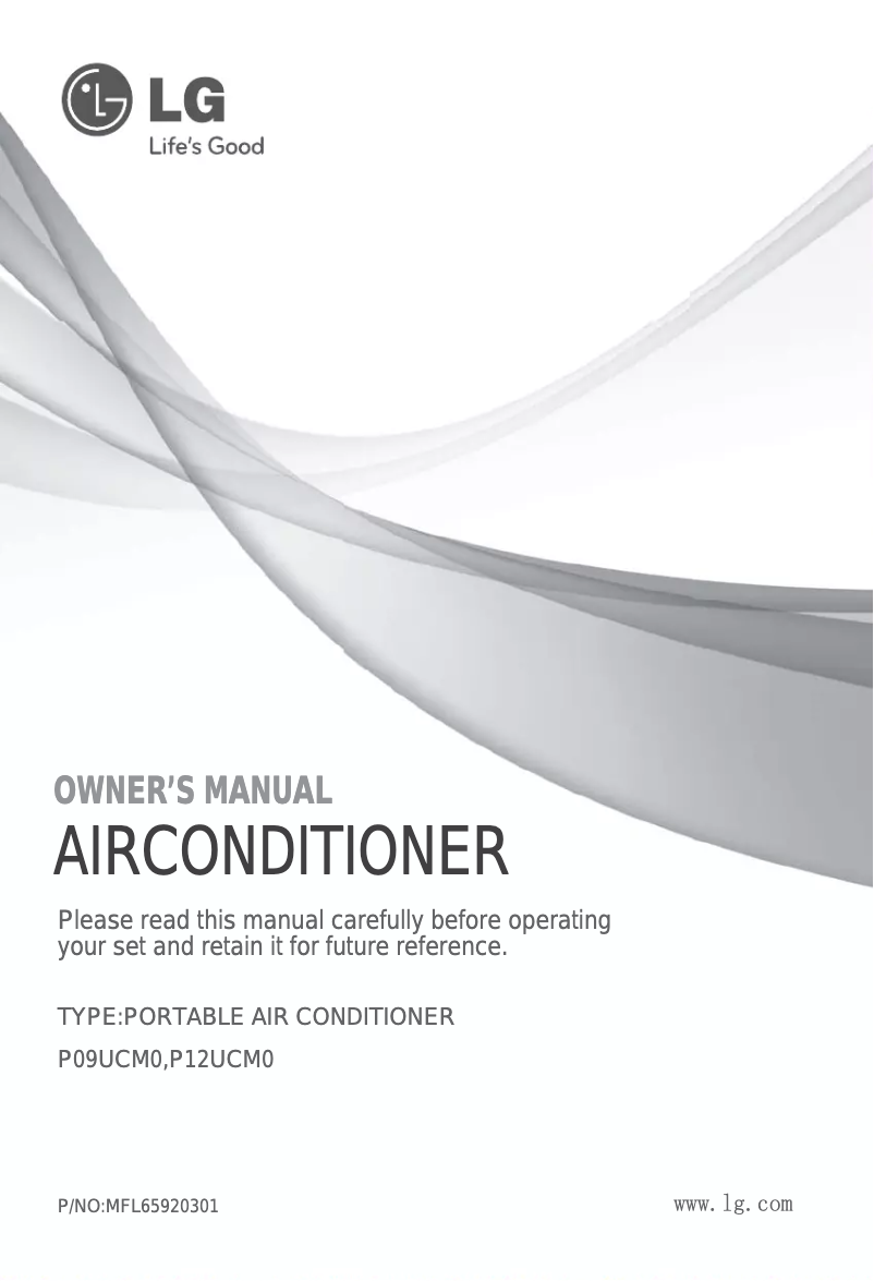 Page 1 de la notice Manuel utilisateur LG P12UCM0