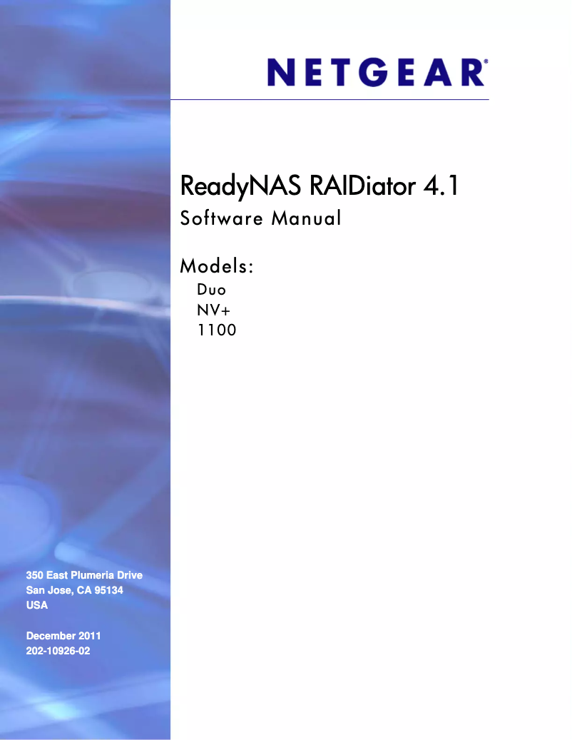 Page 1 de la notice Manuel utilisateur Netgear ReadyNAS RR4425