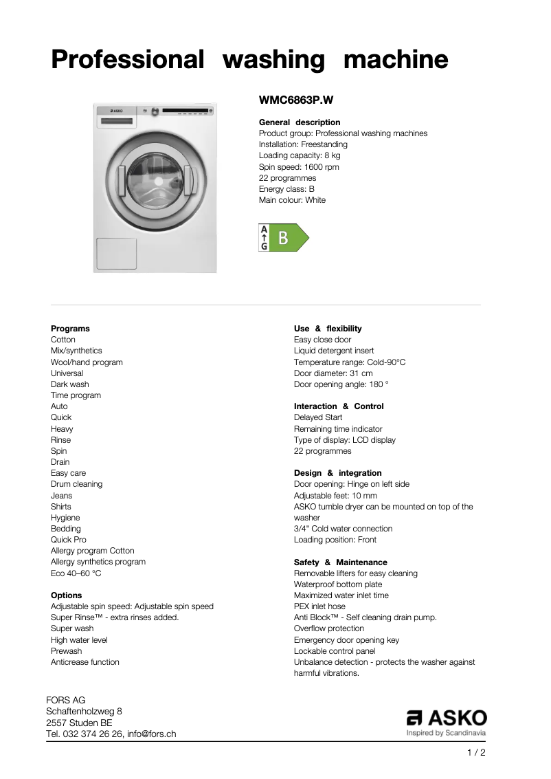 Image de la première page du manuel de l'appareil WMC6863P