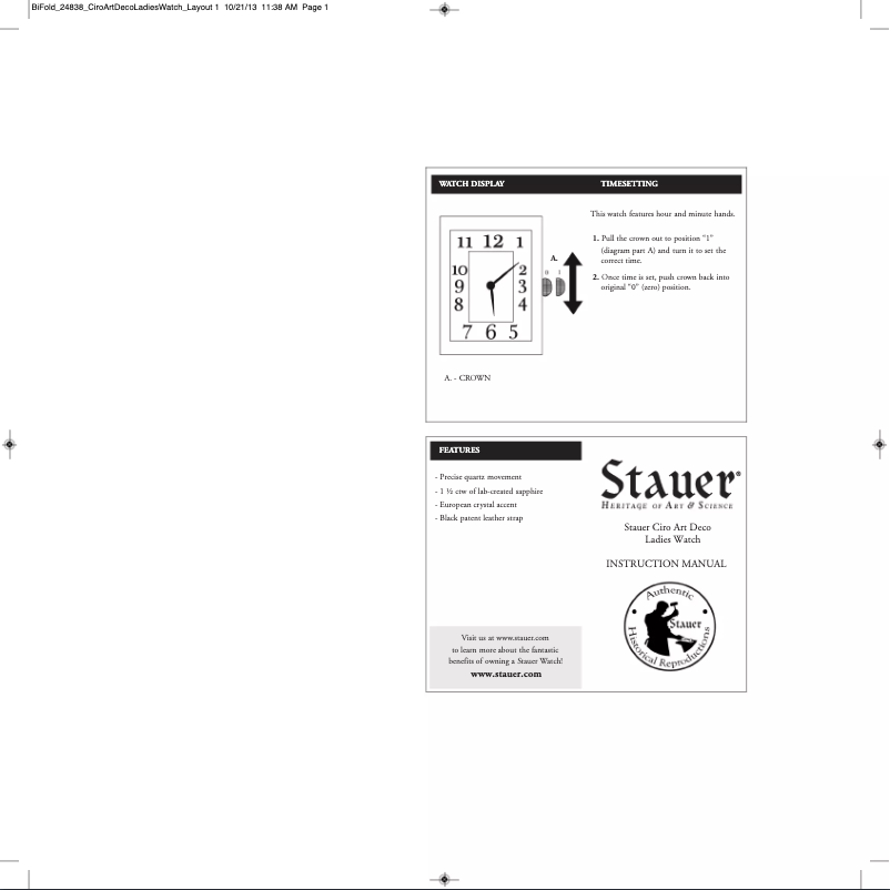 Page n°1 - Manuel utilisateur Stauer 24838